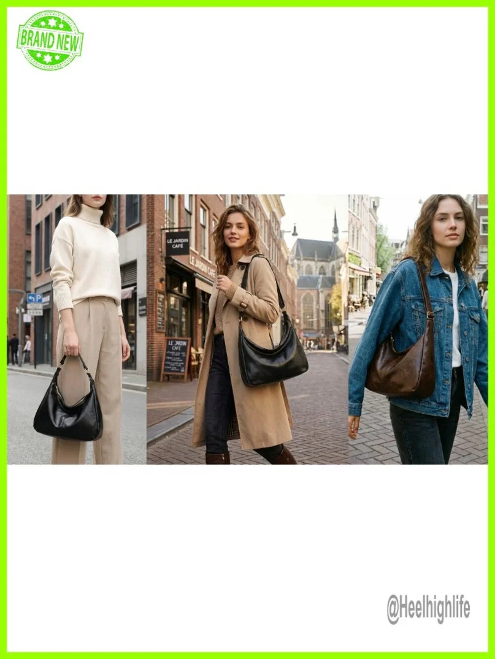Slouchy Vegan Leather Hobo Bag Crossbody Tote Purse Shoulder Bag Women